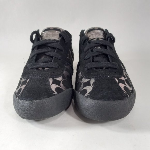 Coach Shoes Paxton Wm 7M Silver and Black Casual Lace-up Footwear A1441 - Picture 5 of 13